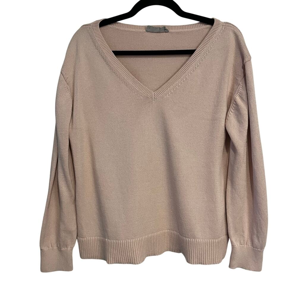 Everlane V-Neck Sweater in Light Beige